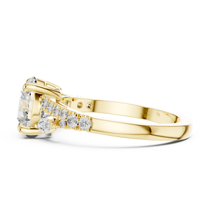 Anillo de Diamantes Cultivados en Laboratorio de 2 Quilates a Precio Accesible, Chapado en Rodio de Lujo sobre Oro Amarillo de 18 Quilates, Ideal para Regalo de San Valentín o Fiesta de Compromiso - Product Image 3