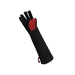Gants de soudage en cuir de vachette renforcé de taille XL, couleur rouge, avec doublure en coton, résistants à la chaleur, protection des mains - Product Image 1