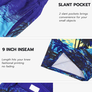 Shorts de bain pour hommes en tissu Oxford, imprimés par transfert thermique, couleur unie, écologiques, respirants, taille élastique, vente chaude, faible MOQ - Product Image 4