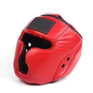 Casque de boxe en cuir PU, protection intégrale du visage, fermeture réglable auto-agrippante, unisexe, pour adulte, vente en gros - Product Image 1
