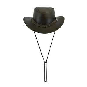 Chapeau de cowboy en cuir véritable noir avec bande tressée, idéal pour les voyages en plein air et l'équitation, style mexicain, vente en gros - Product Image 5