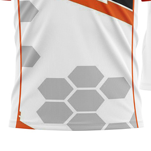 Custom Sublimated Unisex Adult <b>Soccer</b> Jersey Crew Neck Short Sleeve Lightweight 100% Polyester Color Blocked Red White Front - Product Image 6