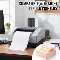 Papier autocopiant NCR personnalisé en usine, alimentation continue, 2 plis, double couchage, avec options multicolores, 55 g/m², 60 g/m²