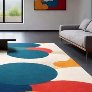 Alfombra Moderna Colorida y Abstracta, Alfombra de Lana Hecha a Mano, Alfombra Acogedora, Alfombra Decorativa para el Hogar, Alfombra para Sala de Estar, Decoración del Hogar - Product Image 3