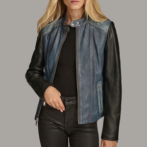 Women Stylish <b>Leather</b> Jacket PU Slim Fit Biker Style Zip Up <b>Short</b> Coat Fashion Wear Comfortable Outerwear - Product Image 5