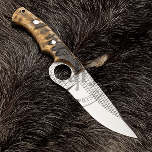 Couteau de chasse utilitaire à lame fixe fait main, acier D2, manche en bois, haute durabilité, garantie 3 ans, étui en cuir - Product Image 5