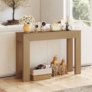Consolle da Ingresso in Legno Massello/Marmo/Acciaio Stile Rustico/Hotel, 47 Pollici, Arredamento Casa - Product Image 6