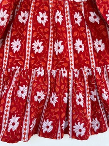 Wholesale <b>Kids</b> Other Apparel Girls Floral Printed Cotton Party Dress with Wide Collar Puffy Sleeves and Gathered <b>Flare</b> - Product Image 5