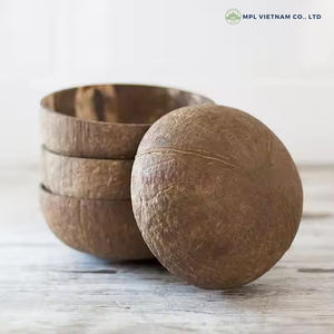 Ensaladera de cáscara de coco ecológica diseño Vintage personalizado para boda Camping fiesta vajilla exterior áspero tamaño personalizado - Product Image 5