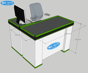 High quality Free Combination 0.7 - 0.85m Metal ODM One Tech <b>Checkout</b> <b>counter</b> / Cashier desk 1m2 Vietnam - Product Image 6