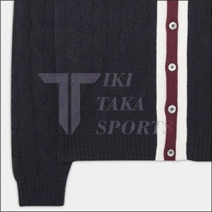 Top Trending Breathable Knitted V-neck Lace Men's <b>Cardigan</b> <b>Sweater</b> Customized Winter Wool/Nylon Anti-Wrinkle Patchwork Pattern - Product Image 4