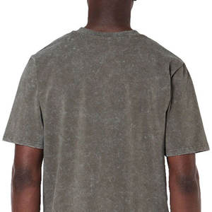 Nouveau design T-shirt personnalisé à col ras du cou, Fitness 100% Coton 2025, T-shirt décontracté uni pour homme, coupe oversize, effet délavé à l'acide - Product Image 5