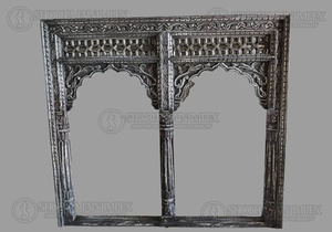 Marco de madera excavado Jali para boda, decoración india tradicional, placa de entrada de madera hecha a mano - Product Image 3