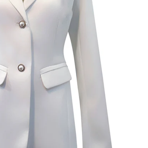 Blazer unisexe élégant blanc de qualité supérieure, coupe classique, à un bouton, veste de costume d'affaires, pour femme de bureau, mode formelle, fermeture éclair, grandes tailles - Product Image 6