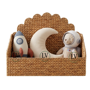 Coffre de rangement artisanal en jacinthe d'eau naturelle pour chambre d'enfant, en forme d'ours, idéal pour organiser les jouets - Product Image 5