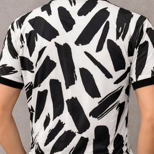Herren Abstraktes Pinselstrich-Poloshirt Einfarbig Bedrucktes Kurzarm-Golfkragen-Freizeitoberteil vom Hersteller - Product Image 5
