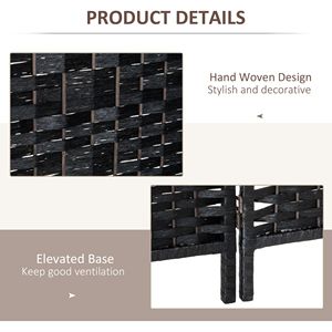 Divisorio Pieghevole a 6 Pannelli Autoportante, Alto 6 Piedi, Extra Largo 6 Piedi, Parete Divisoria in Vimini, Schermi in Legno Artigianali, Separatori per Ambienti - Product Image 6