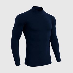 Vente en gros de t-shirts de compression personnalisés pour hommes, manches longues, respirants, sans coutures, anti-UV, séchage rapide, écologiques, pour la gym, le baseball, et comme rashguard - Product Image 3