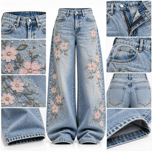 Jeans bleus pour femmes, denim délavé moyen, étiquette personnalisée pour marques de vêtements décontractés, tailles S-XL, fournisseur à faible MOQ - Product Image 6