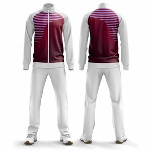 Ensemble de survêtement sportif personnalisé pour équipe, tenue d'entraînement, veste zippée intégrale et pantalon assorti, vêtements de sport, fabricant en gros - Product Image 1