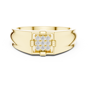 Anillo de oro macizo de 14k para mujer con diamante de corte redondo minimalista de diseño único de Aries Jewel, ideal para regalo, compromiso, aniversario o boda. - Product Image 1