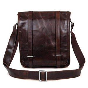 Genuine Leather Crossbody Bag 9x11x3.5 Inches Vintage Men's Shoulder Sling Bag with Adjustable Strap - Product Image 6
