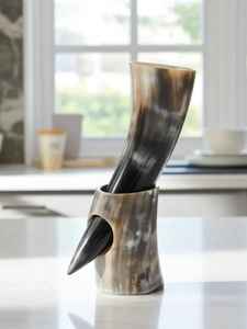 Corne à boire viking sur mesure gravée à la main, tasse en céramique classique pour cocktails ou bières, pour hôtels et restaurants, fabriquée en Inde - Product Image 3