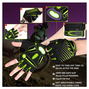 Black Neon Green Fashion Winter <b>Fingerless</b> <b>Gloves</b> Heat Transfer Printing Sports Casual Wear Spring Summer Durable Polyester - Product Image 5