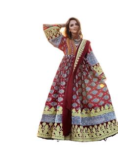 Robe de fête légère en mousseline de soie, style ethnique afghan, faite à la main, dentelle kuchi, taille sur mesure, vente en gros, nouvelle collection. - Product Image 2
