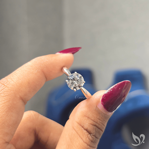 2 carat round lab grown diamond solitaire <b>ring</b> pinched shank setting <b>crafted</b> in 10K white gold bold engagement <b>ring</b> - Product Image 5