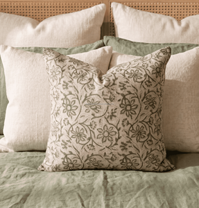 Housse de coussin carrée en coton imprimée à la main, motif floral vintage, style bohème indien, pour canapé, vente en gros - Product Image 3