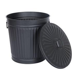 Poubelle en métal noir au design unique, bac à déchets pour tous les types de déchets d'intérieur, panier de rangement, boîte à déchets de haute qualité - Product Image 5