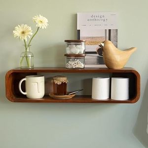 Estante de Pared de Madera, Decoración para el Hogar, Estante para Libros, Estantes para Decoración de Sala de Estar, Cocina y Dormitorio - Product Image 1