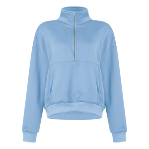 Sudadera de cuello alto con cremallera de cuarto de cuerpo, extragrande y gruesa, de moda personalizada para mujer, precio económico, venta al por mayor, OEM, personalizada 2026 - Product Image 6