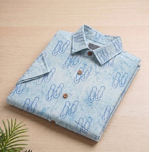 Indian Hand Block Print Cotton <b>Shirt</b> Mens Stylish Boho Casual <b>Shirt</b> Lightweight Bulk Supply - Product Image 4