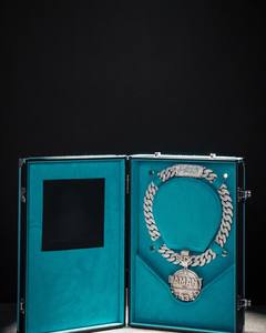 Collier de luxe en argent 925 massif et tendance pour homme, avec moissanite VVS certifiée, serti griffe, plaqué rhodium, style hip-hop personnalisé et entièrement pavé de pierres - Product Image 2