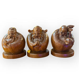 Estatuas en miniatura de los Tres Dioses de la Fortuna, la Prosperidad y la Longevidad, exquisitamente talladas. - Product Image 6