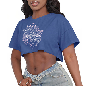 T-shirt court tie-dye tendance pour femme, couleurs personnalisées, manches courtes, vêtements de plage d'été, design et style uniques, t-shirts en coton - Product Image 1
