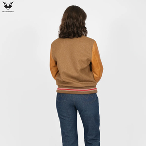 Vestes de baseball universitaires décontractées à blocs de couleur avec citation, coupe ample, noir et blanc, personnalisables OEM ODM - Product Image 4