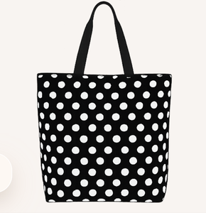 Customized Logo Women's Geometric Retro Clothing Handbag Canvas Reusable Foldable <b>Medium</b> <b>Size</b> Shopping <b>Bag</b> for travel - Product Image 5