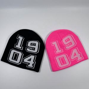 Latest Design High Quality Breathable Waterproof <b>Fleece</b> Fabric Cotton 3D Embroidery Custom Logo Customizable Unisex <b>Beanie</b> - Product Image 6
