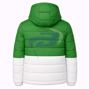 Veste matelassée d'hiver chaude à capuche verte et blanche Iota Phi Lambda Sorority, style streetwear, avec logo frontal et design grec personnalisé pour sororité - Product Image 2