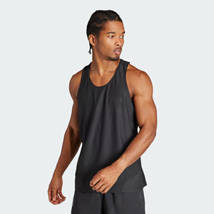 Débardeur de sport respirant à séchage rapide en polyester/coton noir uni pour homme Miaz Enterprises, col rond, sans manches, pour l'entraînement - Product Image 1