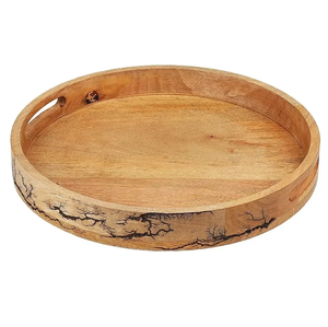 ชุดถาดเสิร์ฟชาดำแบบโมเดิร์นพร้อมหูจับไม้ สำหรับใช้ในบ้าน งานแต่งงาน รอมฎอน ขนมปัง ขนมอบ ถาดตกแต่ง - Product Image 6