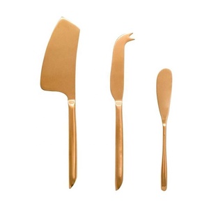 Gold Polished New Personalized Custom logo <b>Cheese</b> <b>Set</b> With Branches Flower Stainless Steel Butter Spreader & Slicer - Product Image 1
