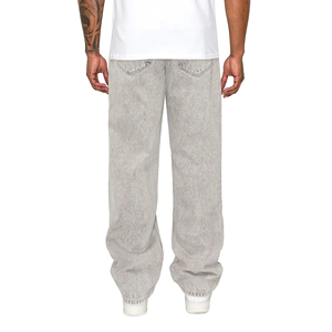 Jeans Anchos de Mezclilla para Hombre, Estilo Casual, Lavados y Desgastados, Diseño Moderno, Personalizados OEM - Product Image 5