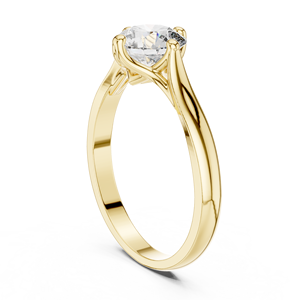 Anillo Solitario con Corte Redondo de Diamante Cultivado en Laboratorio, Engastado en Oro Amarillo de 18 Quilates, Certificado, para Fiestas, Bodas, Uso Diario, Regalo de Lujo para Mujer - Product Image 3