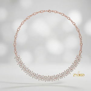 Collar de Lujo con Diamantes Cultivados en Laboratorio, Diseño Floral Radiante, Chapado en Oro sobre Plata 925, Elegancia Atemporal, Brillo Moderno, para Compromiso o Aniversario - Product Image 3