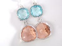 Boucles d'oreilles vintage en argent sterling bleu aquamarine scintillantes pour femme - Cadeau de mariage et de fête