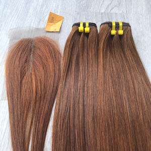 Precio de fábrica 100% Raw Virgin Vietnamita Trama humana Encaje Peluca Hueso Recto Color marrón Super Doble Extensiones de cabello - Product Image 6